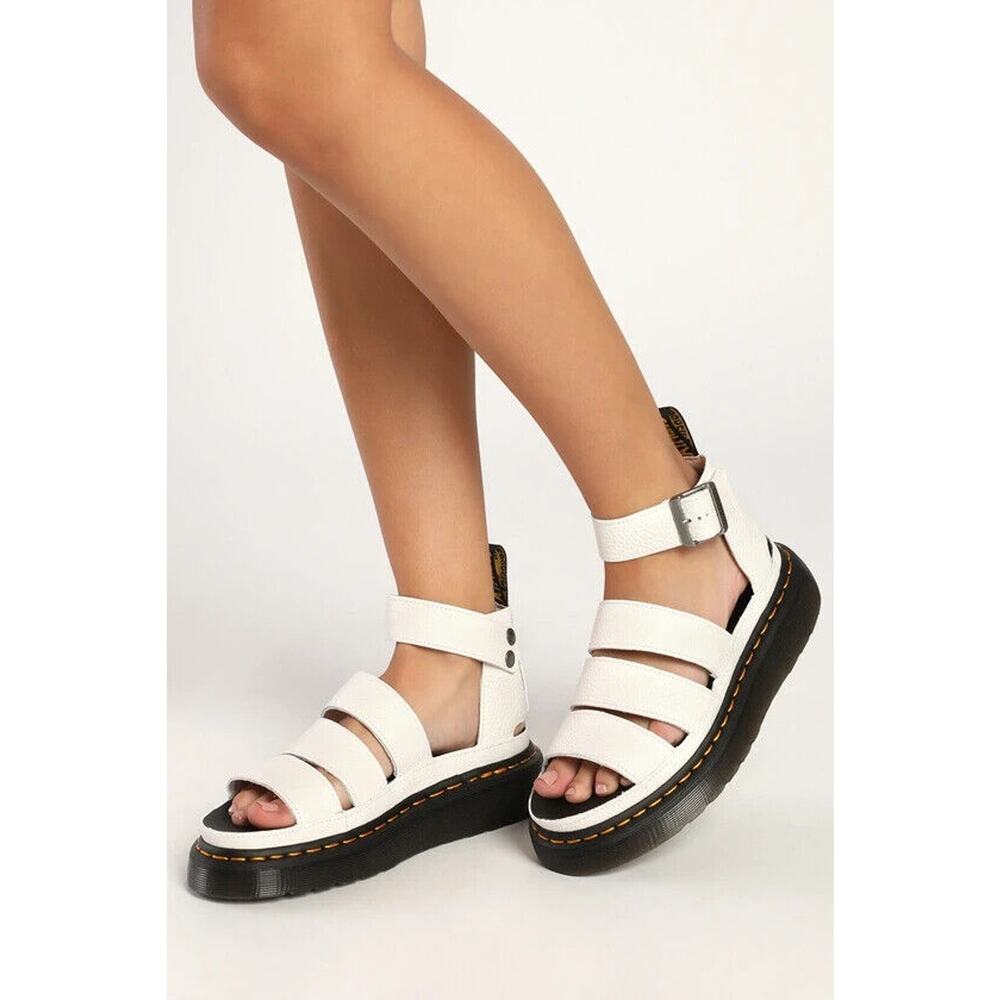 Doc Dr Martens Clarissa II Quad White Milled Nappa Leather Gladiator Sandals 11 - Picture 16 of 16